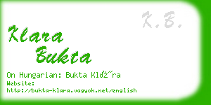 klara bukta business card